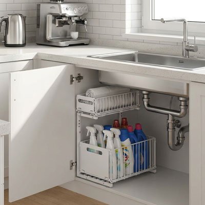 Organisateur placard cuisine 2 niveaux