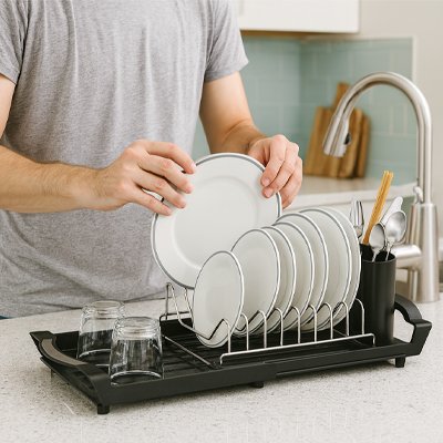 Egouttoir vaisselle compact