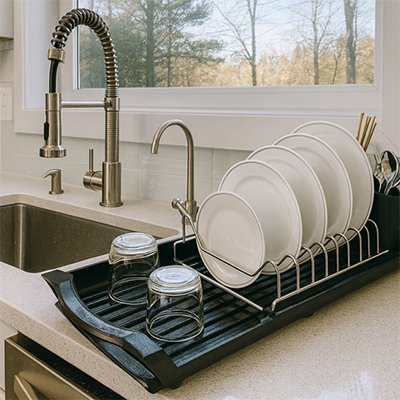 Egouttoir vaisselle compact