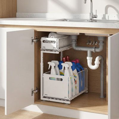 Organisateur placard cuisine blanc