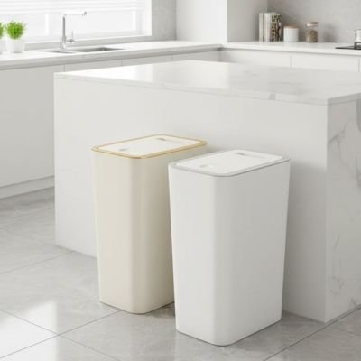 Poubelle de cuisine couleur beige