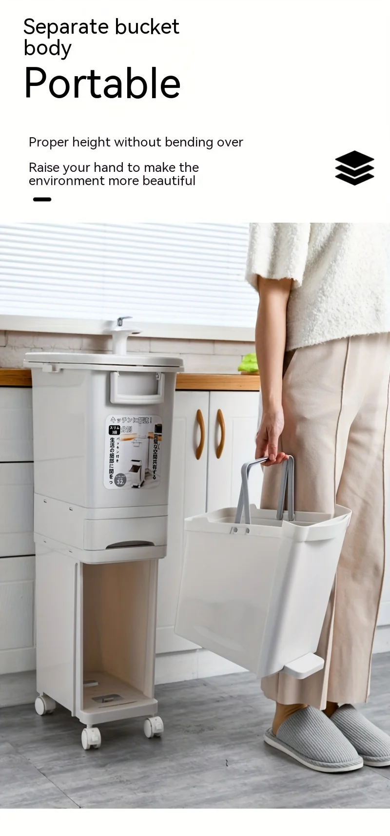 poubelle de tri cuisine detachable