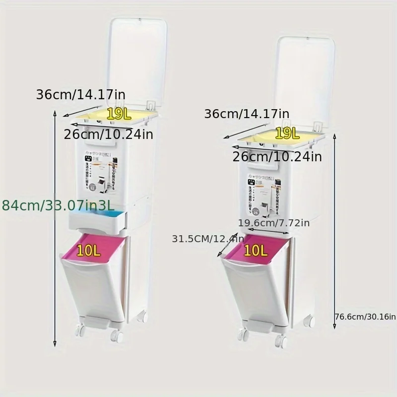 poubelle de tri cuisine dimension