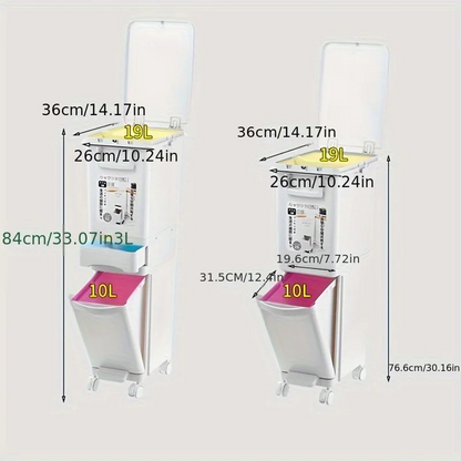 poubelle de tri cuisine dimension