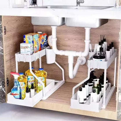 Rangement sous evier blanc