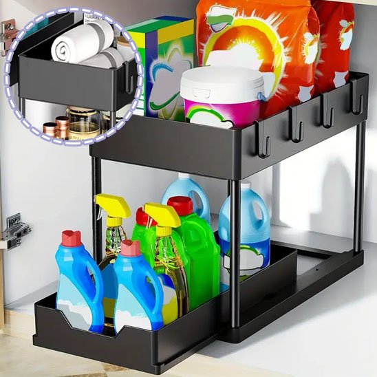 Rangement sous evier facile d'entretien