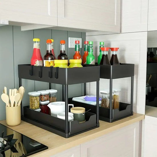 Rangement sous evier noir