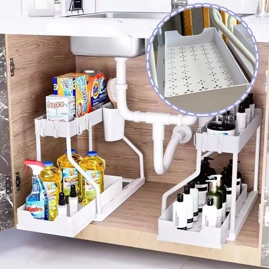Rangement sous evier plateau lavable